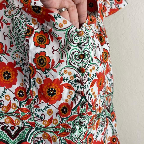 By Anthropologie Cecily Fit & Flare Sweetheart Floral Midi Dress Size Medium - Picture 5 of 10